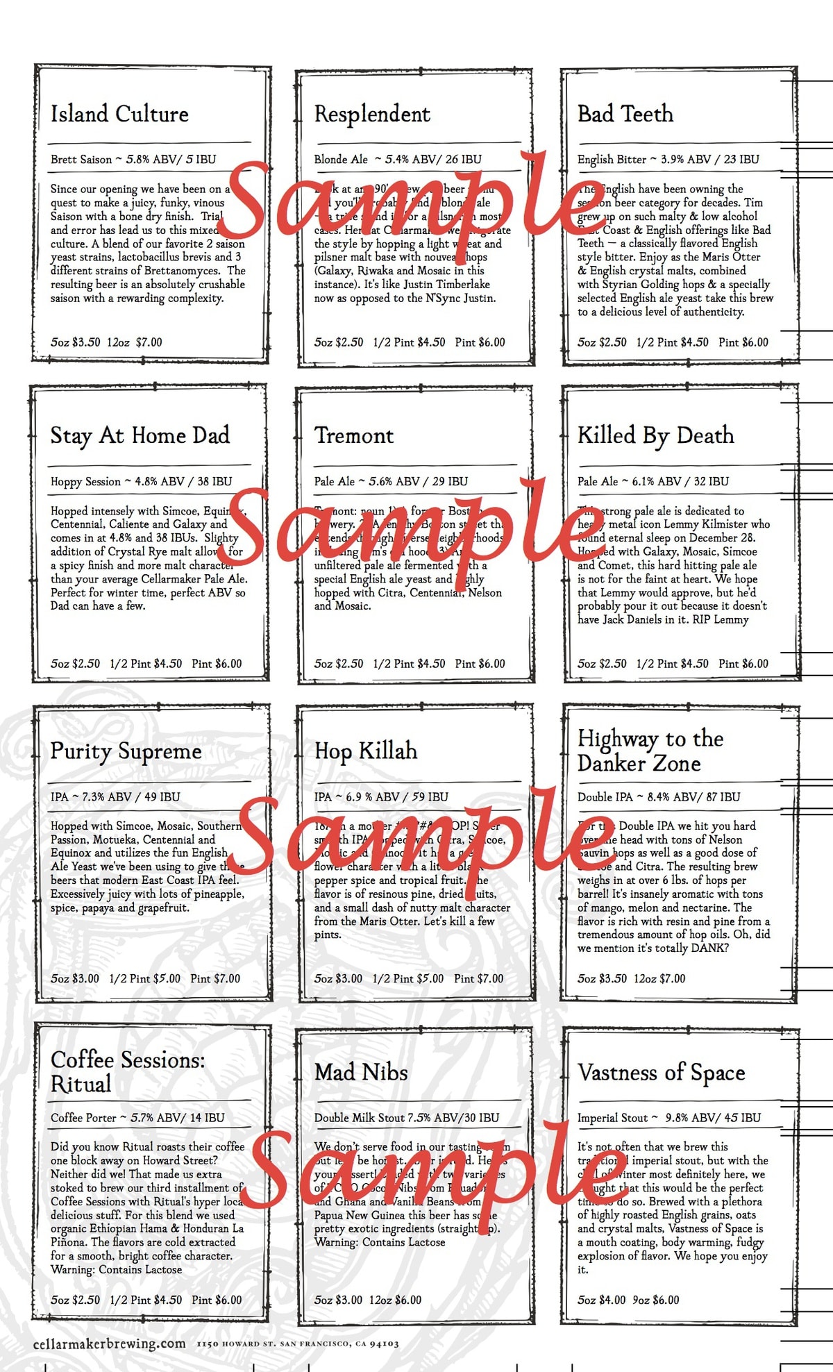 Sample Menu