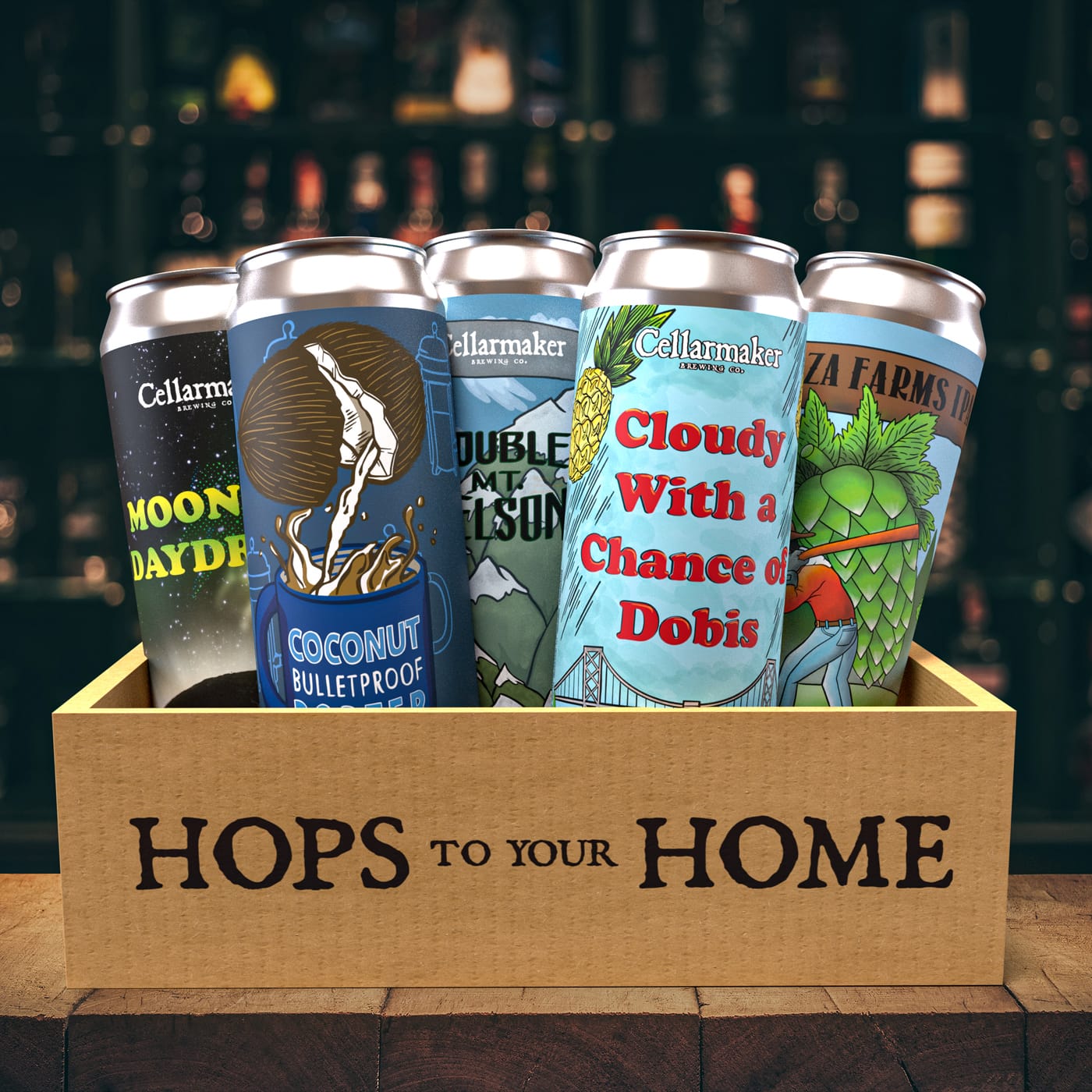 Hops in a Box Cellarmaker Beer